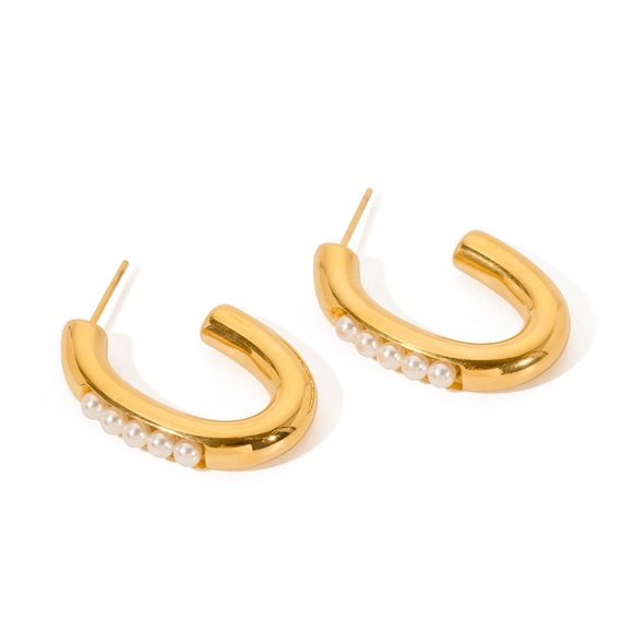 Gold Hoop Earrings*Everyday Hoops*Waterproof and Sweatproof - Picture 5 of 6